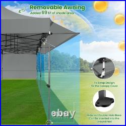 10'x30' Pop Up Canopy Tent with Awning Heavy Duty Waterproof Commercial Gazebo