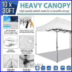 10'x30' Pop up Canopy Heavy Duty Commercial Tent Party Wedding Sun Shade Gazebo