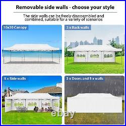 10'x30' Pop up Canopy Heavy Duty Commercial Tent Party Wedding Sun Shade Gazebo