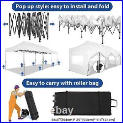 10'x30' Pop up Canopy Heavy Duty Commercial Tent Party Wedding Sun Shade Gazebo