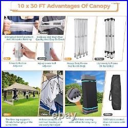 10'x30' Pop up Canopy Heavy Duty Tent with Mosquito Net Outdoor Instant Gazebo