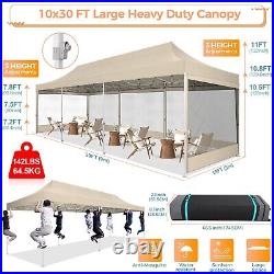 10'x30' Pop up Canopy Heavy Duty Tent with Mosquito Net Outdoor Instant Gazebo