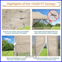 10'x30' Pop up Canopy Heavy Duty Tent with Mosquito Net Outdoor Instant Gazebo