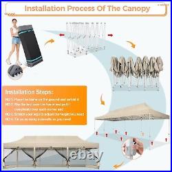 10'x30' Pop up Canopy Heavy Duty Tent with Mosquito Net Outdoor Instant Gazebo