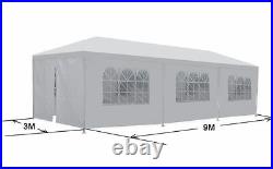 10' x30' White Canopy Wedding Party Tent BBQ Gazebo Pavilion With Side Walls