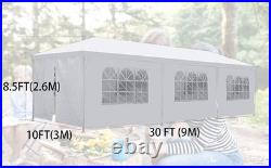 10'x30' White Outdoor Gazebo Canopy Tent Canopy Wedding Party Tent Waterproof