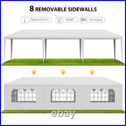 10'x30' White Outdoor Gazebo Canopy Wedding Party Tent 8 Removable Walls 8