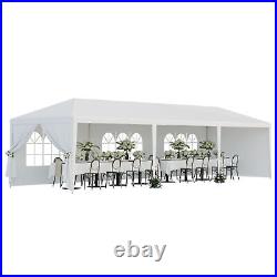 10'x30' White Wedding Party Tent Gazebo Canopy Tent Shelter withRemovable Sidewall