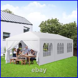 10'x30' White Wedding Party Tent Gazebo Canopy Tent Shelter withRemovable Sidewall