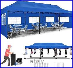 10'x30'pop up Canopy Heavy Duty Tent Outdoor Waterproof Party Gazebo 8 Sidewalls