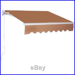 10'x8'DIY Manual Patio Awning Deck Retractable Shade Sun Shelter Canopy