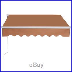 10'x8'DIY Manual Patio Awning Deck Retractable Shade Sun Shelter Canopy