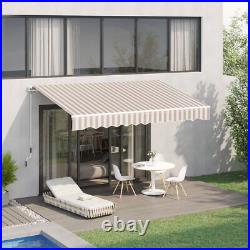 10'x8' Manual Patio Retractable Awning Outdoor Sun Shade for Window Front Door