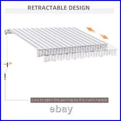 10'x8' Manual Patio Retractable Awning Outdoor Sun Shade for Window Front Door