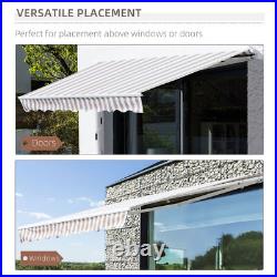 10'x8' Manual Patio Retractable Awning Outdoor Sun Shade for Window Front Door