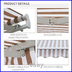 10'x8' Manual Patio Retractable Awning Outdoor Sun Shade for Window Front Door