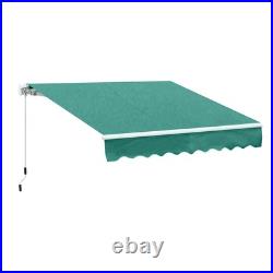 10'x8' Manual Retractable Sun Shade Shelter Outdoor Patio Awning Canopy Green