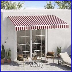10'x8' Retractable Sun Shade Patio/Window Awning, Polyester Fabric