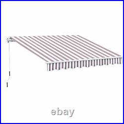 10'x8' Retractable Sun Shade Patio/Window Awning, Polyester Fabric