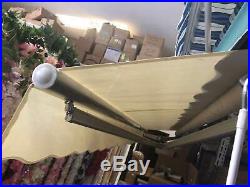 10FT×8FT Retractable Aluminum Patio Deck Awning Cover, Canopy, Sunshade BEIGE