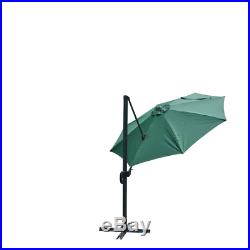 10FT Cantilever Patio Umbrella Outdoor Garden Roma Hanging Offset Umbrella Green