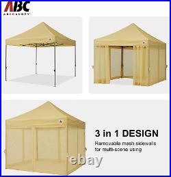 10X10 Easy Pop up Gazebo Canopy Tent with Netting Walls