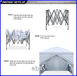 10X10 Pop Up Canopy Tent Enclosed Instant Canopy Shelter, 4 Weight Bags, White