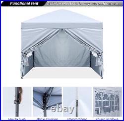 10X10 Pop Up Canopy Tent Enclosed Instant Canopy Shelter, 4 Weight Bags, White