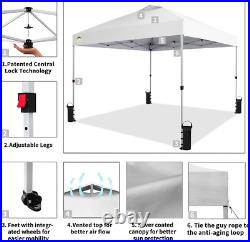 10X10 Pop up Canopy Beach Tent with One Push Setup Easy Outdoor Sun Shade fo