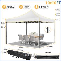 10X10 Pop up Canopy Tent, Outdoor Tent with Mesh Window, Instant Tents for Party