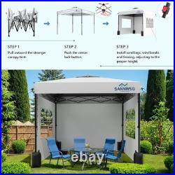 10X10 Pop up Canopy Tent with 3 Sidewalls, Easy up Canopy, Commercial Instant Shel