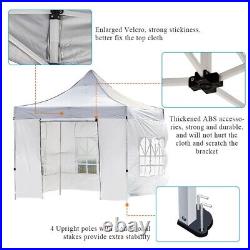 10X10' White Outdoor Pop Up Tent Canopy Gazebo 4 Sides Heavy Duty Waterproof