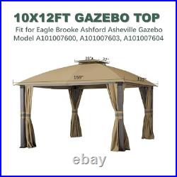 10X12 Replacement Gazebo Top for Eagle Brooke Gazebo Model A101007600, Beige