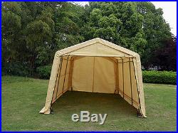 10X15X8ft Shelter Auto Canopy Carport Garage Portable Outdoor Cover Beige Tent