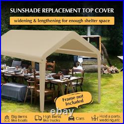 10X20 Canopy Replacement Cover, Carport Replacement Canopy Top Cover for 10' X 2