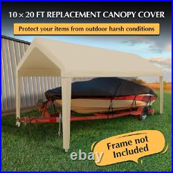 10X20 Canopy Replacement Cover, Carport Replacement Canopy Top Cover for 10' X 2