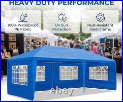 10X20 Canopy Tent Party Tent with 6 Sidewalls, Blue