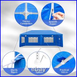 10X20 Canopy Tent Party Tent with 6 Sidewalls, Blue