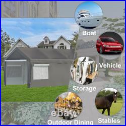 10X20 FT Heavy Duty Boat Car Canopy Garage with Removable Sidewalls and Roll-Up