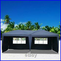 10X20' Outdoor EZ Pop Up Tent Folding Gazebo Wedding Party Canopy With 4 Sides
