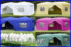 10X20' Outdoor EZ Pop Up Tent Folding Gazebo Wedding Party Canopy With Sides