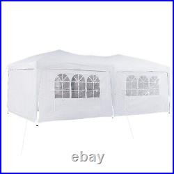 10X20' Pop Up Canopy Gazebo Tent Wedding Party 4 Side Outdoor Sunshade White