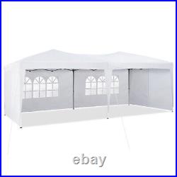 10X20' Pop Up Canopy Gazebo Tent Wedding Party 4 Side Outdoor Sunshade White