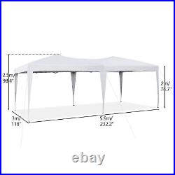 10X20' Pop Up Canopy Gazebo Tent Wedding Party 4 Side Outdoor Sunshade White