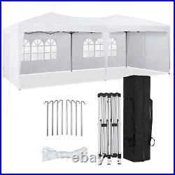 10X20' Pop Up Canopy Gazebo Tent Wedding Party 4 Side Outdoor Sunshade White