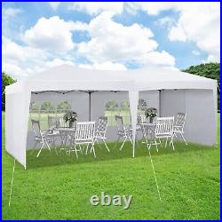 10X20' Pop Up Canopy Gazebo Tent Wedding Party 4 Side Outdoor Sunshade White