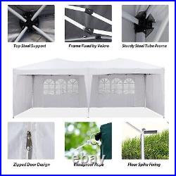 10X20' Pop Up Canopy Gazebo Tent Wedding Party 4 Side Outdoor Sunshade White