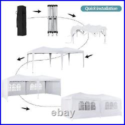 10X20' Pop Up Canopy Gazebo Tent Wedding Party 4 Side Outdoor Sunshade White