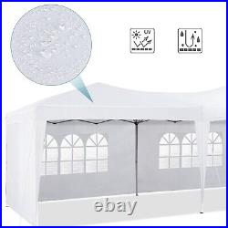 10X20' Pop Up Canopy Gazebo Tent Wedding Party 4 Side Outdoor Sunshade White