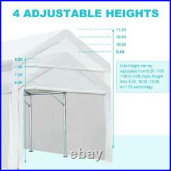 10X20FT Adjustable Carport Heavy Duty Car Shelter Storage Canopy Boat Cover Shed